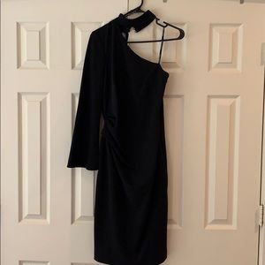 Vince Camuto Mock-neck One-Shoulder Dress